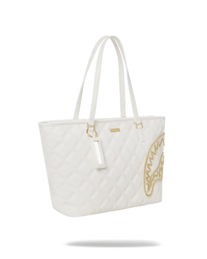 RIVIERA LE BLANC Borsa Tote con catena d'oro a motivo Shark