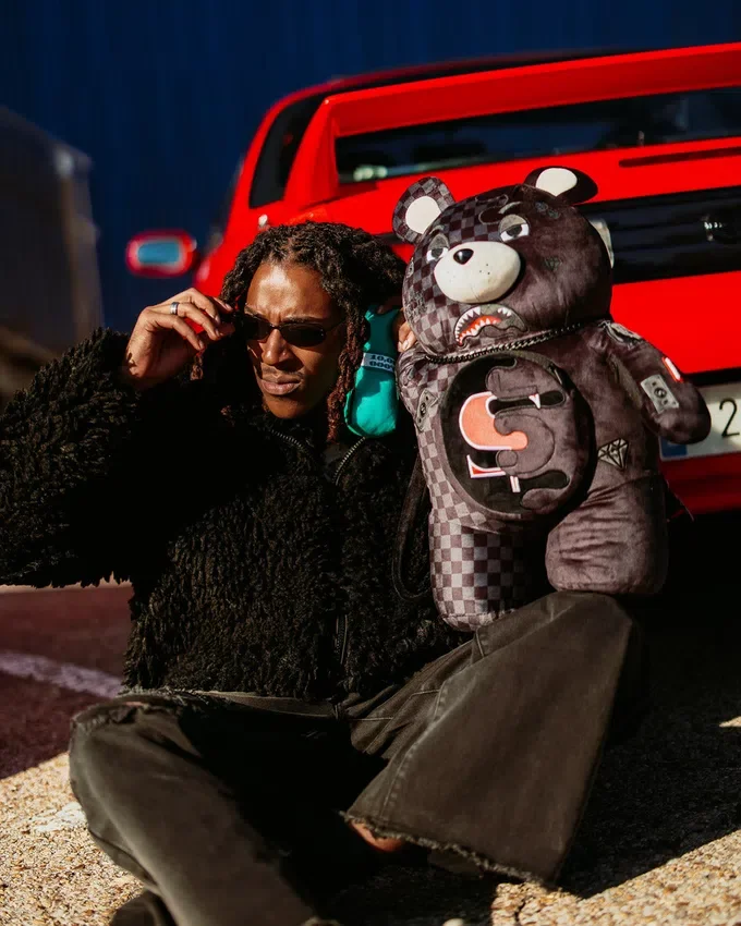 SPEED SHARK SIDE SWIPE MONEYBEAR Teddy Bear Zaino a forma di orsacchiotto