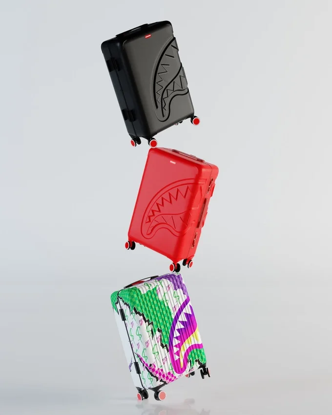 VALIGERIA A MANO CON SCARPA RIGIDA STAMPATA SHARKITECTURE ROSSO
