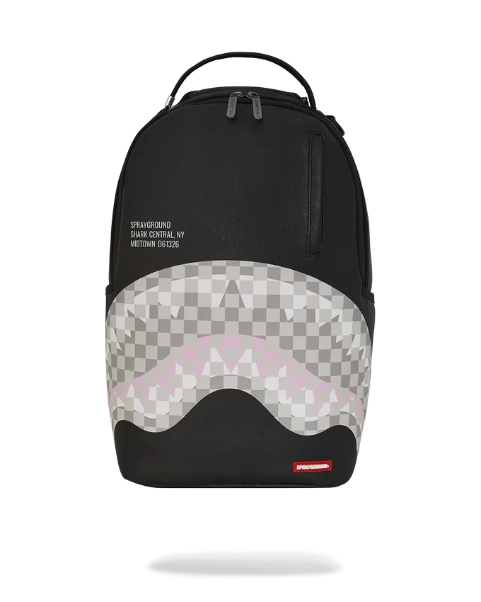 Zaini Shark Central a quadri crema e nero