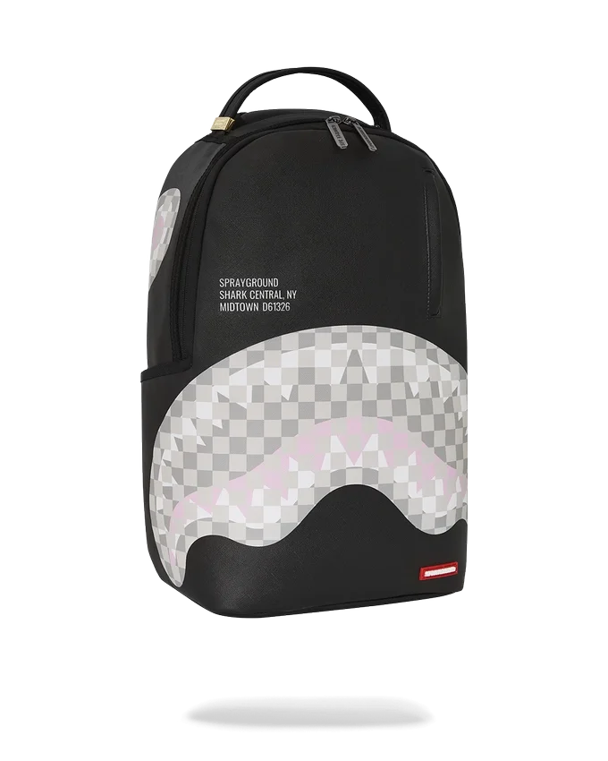 Zaini Shark Central a quadri crema e nero
