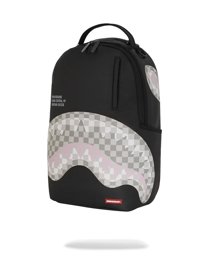Zaini Shark Central a quadri crema e nero
