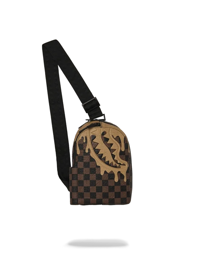ZAINO A MONOSPALLA CON EFFETTO DRIP DA DESIGNER