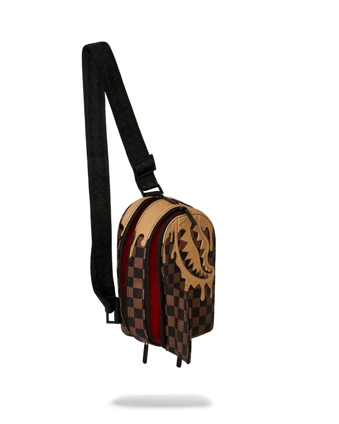 ZAINO A MONOSPALLA CON EFFETTO DRIP DA DESIGNER
