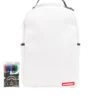ZAINO BIANCO FAI DA TE SPRAYGROUND (PELLE VEGANA E FODERA INTERNA PER IL DENARO) E PENNE INCLUSI