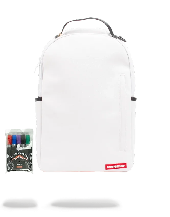 ZAINO BIANCO FAI DA TE SPRAYGROUND (PELLE VEGANA E FODERA INTERNA PER IL DENARO) E PENNE INCLUSI
