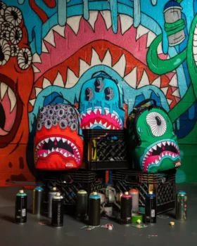 Zaino Bob Shark della collaborazione con l’artista JORGE RODRIGUEZ