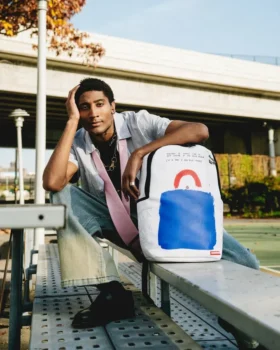 Zaino con stampa artistica “Big Blue Purse” di Keith Haring