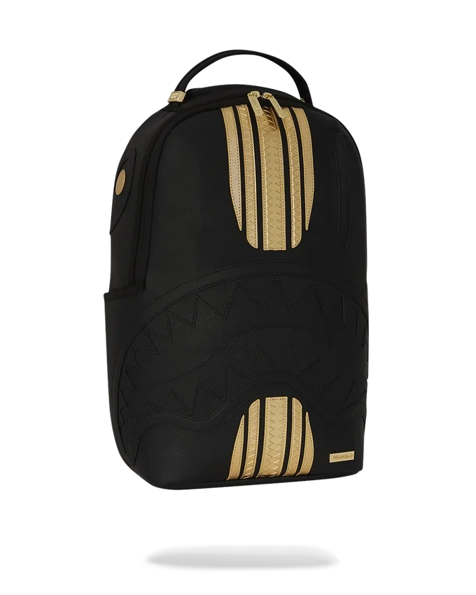 Zaino con strisce da gara oro e nero