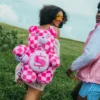 Zaino Moneybear Furzilla Shark (a quadretti rosa)
