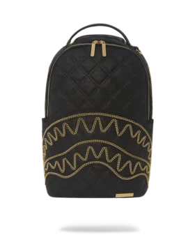 ZAINO NOIR QUILT CON CATENA D'ORO E MOTIVO SQUALO (DLXV)