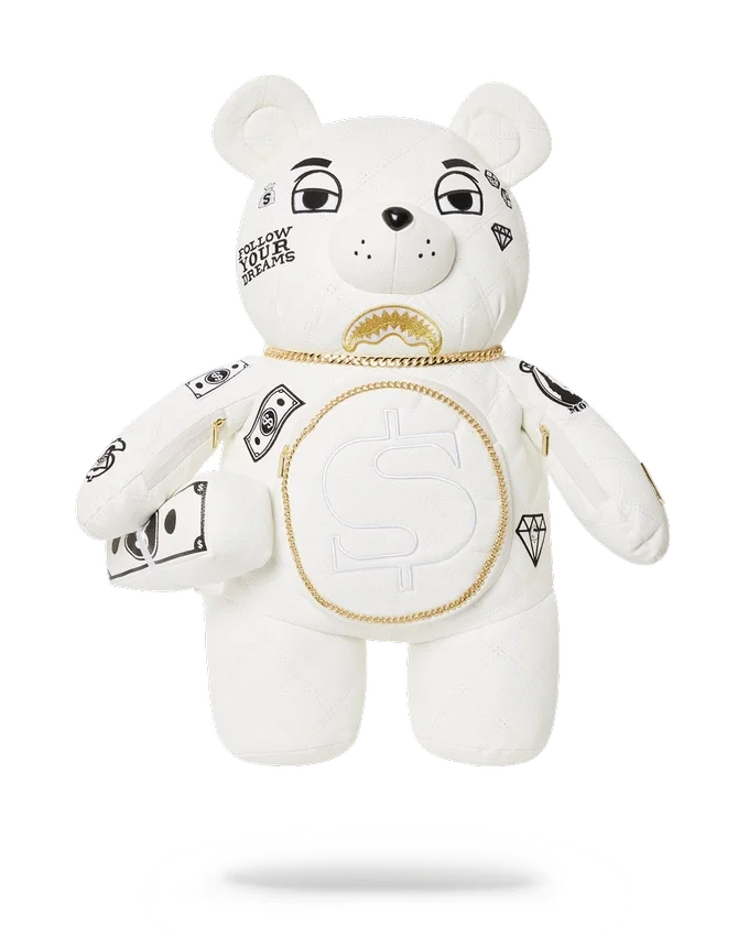 Zaino RIVIERA LE BLANC GOLD CHAIN MONEYBEAR TEDDYBEAR