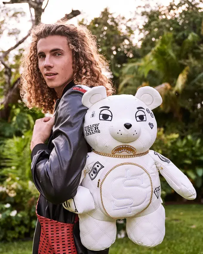 Zaino RIVIERA LE BLANC GOLD CHAIN MONEYBEAR TEDDYBEAR
