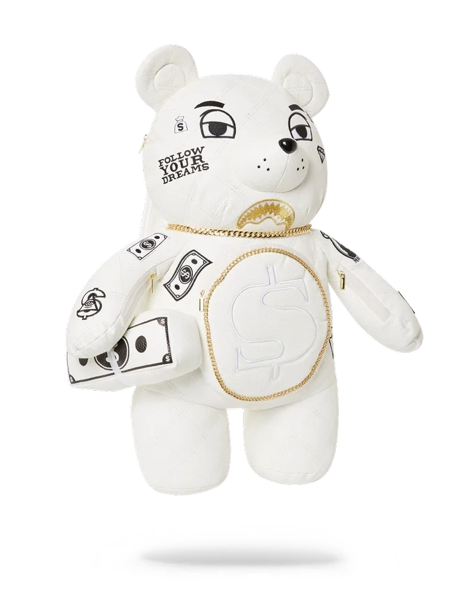 Zaino RIVIERA LE BLANC GOLD CHAIN MONEYBEAR TEDDYBEAR